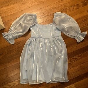 Blue Iridescent Babydoll Dress